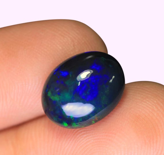 AAA Black Opal Cabochon, 3.50 CT Ethiopian Welo Gemstone