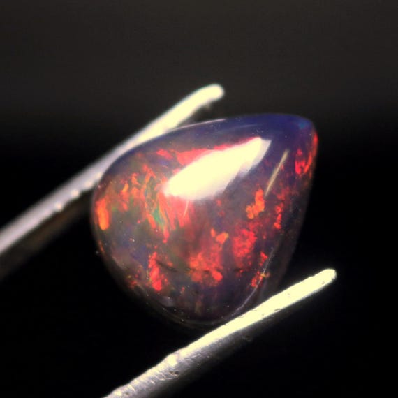3.75 CT Rainbow Ethiopian Opal Cabochon, Pear Welo Opal Gemstone