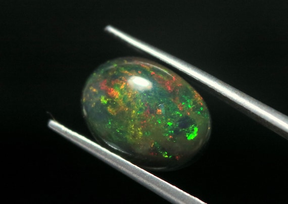 Ethiopian Black Opal Cabochon: 2.60 CT Welo Opal Gemstone, AAA Grade