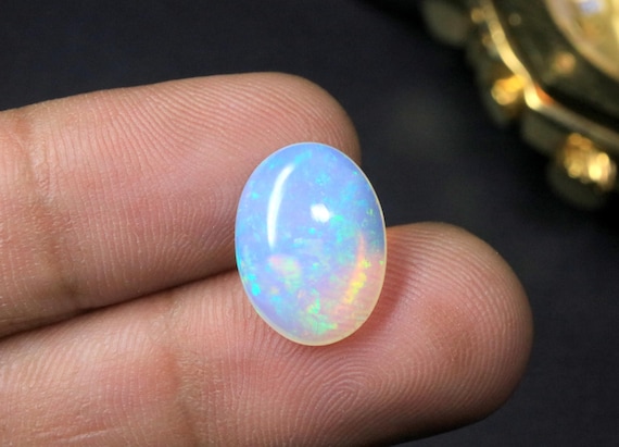 AAA+ Natural Oval Shape Ethiopian Welo Opal Cabochon, Multi Fire Loose Gemstone For Jewelry