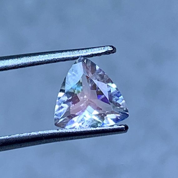 Minimalist Madagascar Moonstone Gemstone, 0.90ct Natural Rainbow Flash Tiny Loose Stone Jewelry Making Supply
