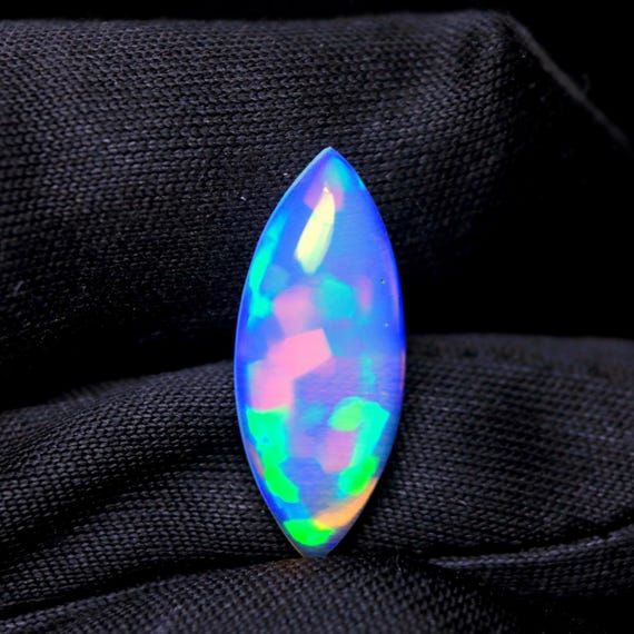Marquise Ethiopian Opal Cabochon: 2.70 CT Multi-Flashy Welo Gemstone