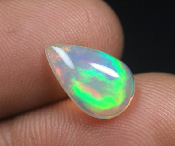 Rare Welo Pear Opal, 2 CT Ethiopian Cabochon, Jewelry Making