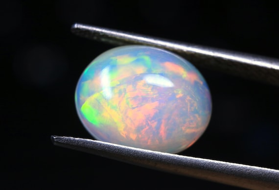3.40 CT Ethiopian Opal Cabochon: Hand Polished Gemstone (12.20x10x5.70 MM)