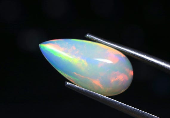 AAA Ethiopian Opal Gemstone, Pear Cabochon, 2.75 CT Loose Opal