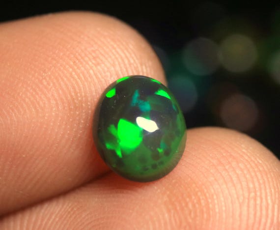 1.10 CT Ethiopian Opal Cabochon, AAA+ Quality Oval Natural Fire Welo Opal Loose Gemstone