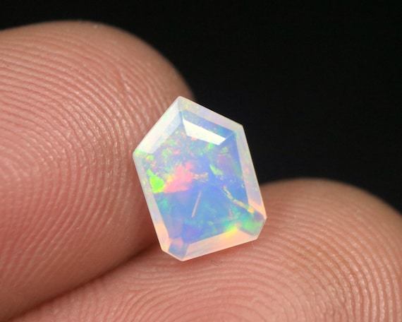 Faceted Opal Gemstone, 1.00 CT Fancy Natural Ethiopian Loose Opal, Polished Stone Making Jewelry