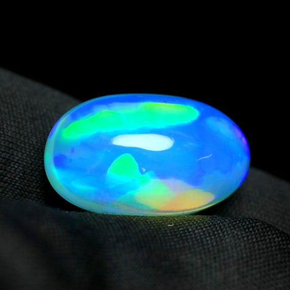 Paraiba Ethiopian Opal Cabochon: 9.55 Ct Welo Oval Gemstone
