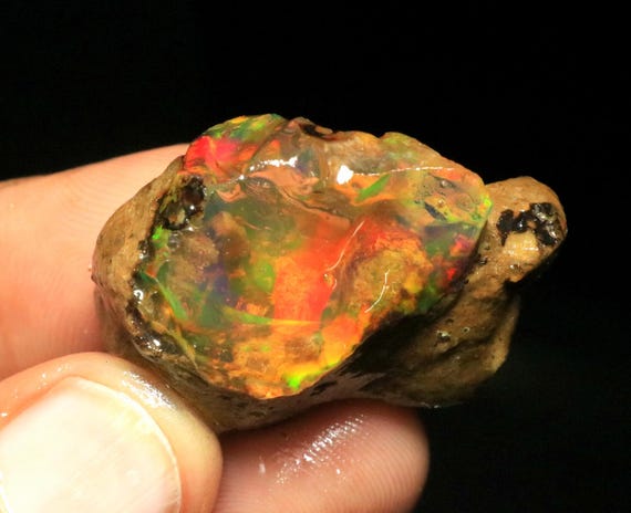Natural Ethiopian Opal Rough, Welo Opal Fire Specimens, Raw Pendant Jewelry (61 CTS)