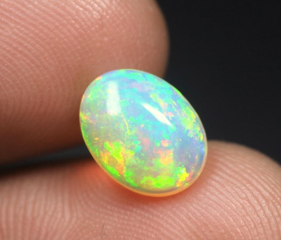 Natural Ethiopian Welo Opal Cabochon, 1.50 CT Oval Crystal Gemstone