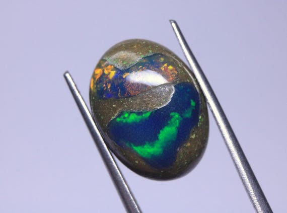 AAA+ Opal Loose Gemstone: 5.70 Carat Ethiopian Welo Boulder Opal Jewelry Cabochon, October Birthstone