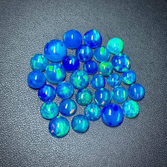 Paraiba Round Ethiopian Opal Cabochon Lot, AAA Grade, Multi Flashy Loose Gemstone, Jewelry Making
