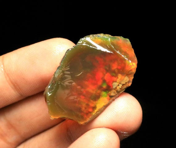 Natural Ethiopian Opal Rough, Welo Fire Opal Specimen, 44 Carat
