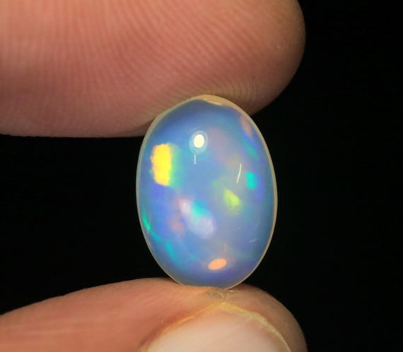 Ethiopian Welo Opal Cabochon: 4 CT Multi Fire Gemstone, 14x10x6 MM