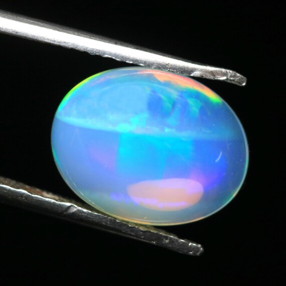 Handmade Ethiopian Opal Cabochon, Oval Welo Fire Opal Gemstone (13.50x10.60x6.20 MM)