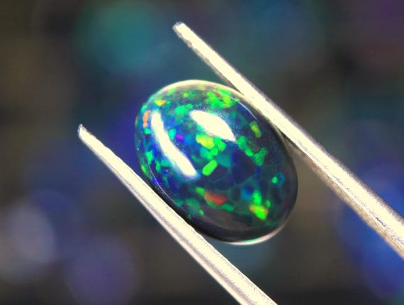 1.80 CT Ethiopian Black Opal Cabochon: Honeycomb Gemstone