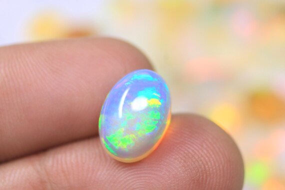 Ethiopian Welo Opal Cabochon, 4.55 Carat AAA++ Natural Fire Opal Loose Gemstone For Jewelry