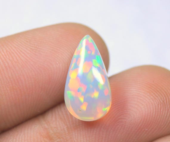 Ethiopian Welo Opal Cabochon: 4.10 CT Pear Shape Gemstone