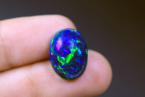 AAA+ Quality Unique Flashy Opal Cabochon, 8.00 CT Oval Natural Multi Fire Opal Gemstone