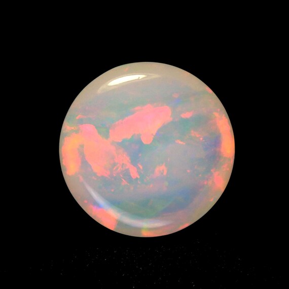 Ethiopian Welo Opal Cabochon: 4.10 CT Round Gemstone, October Birthstone (12x5.80 MM)