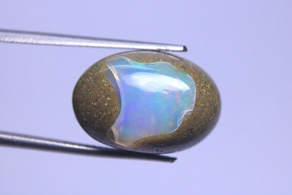 Genuine Opal Cabochon: 7.00 Carat Ethiopian Fire Boulder Opal Gemstone For Jewelry, October Birthstone