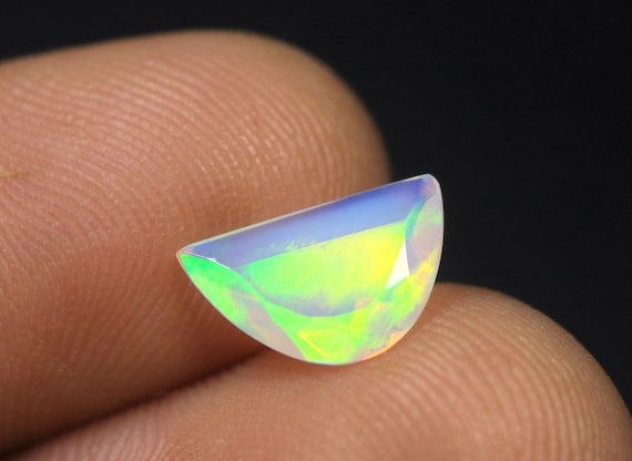 Natural Opal Gemstone: 1 Carat Faceted Ethiopian Opal Loose Stone, October Birthstone