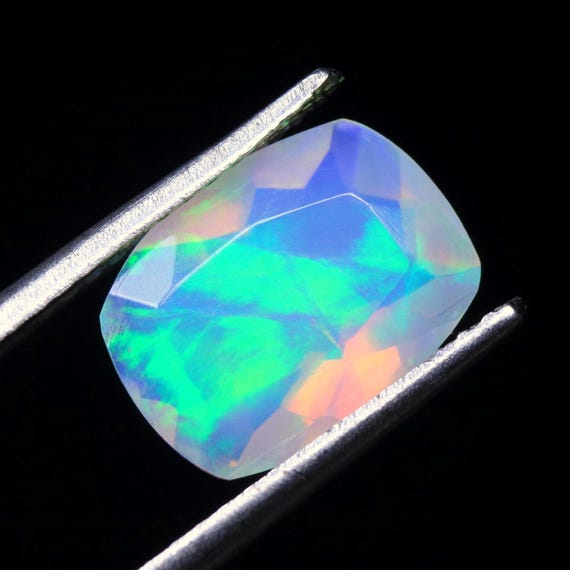 1.20 CT Welo Opal Gemstone: Cushion Cut Ethiopian Opal, 10x7.40mm