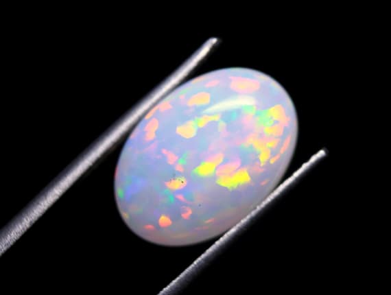 Wholesale Honeycomb Opal Cabochon, Rainbow Flashy Fire Opal Jewelry Gemstone, 3.60 CT (13.40x9.40x5.40 MM)