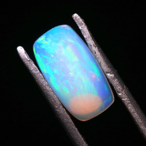 Welo Ethiopian Opal Cabochon, Cushion Multi Fire Jelly Opal Gemstone (10.80x6x4.40 MM)