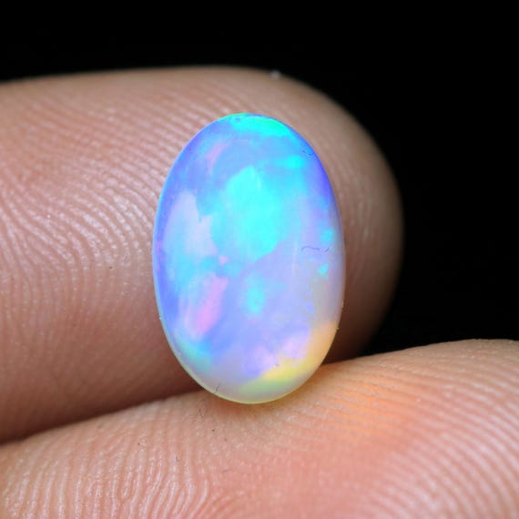 AAA Grade Welo Opal Cabochon, Ethiopian White Opal Loose Stone (11.40x7.70x4.80 MM)