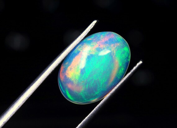 Ethiopian Welo Opal, Oval Cabochon, Multi Fire Gemstone (2.60 CT)