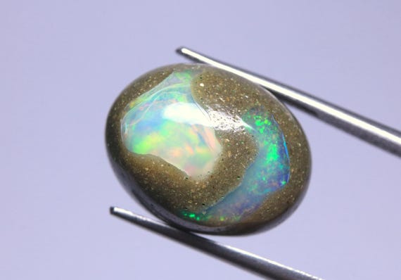 Ethiopian Welo Opal Cabochon: 10.00 Carat Multi Fire Boulder Opal Loose Gemstone For Jewelry
