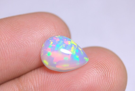 Rare Welo Pear Shape Opal, 2 CT Ethiopian Cabochon, Jewelry Making