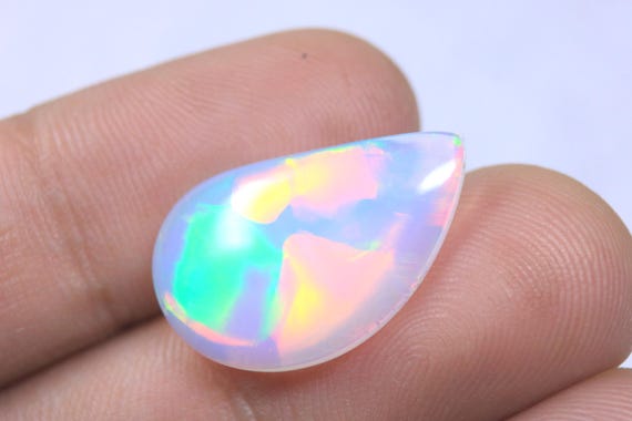 Fancy Shape Ethiopian Opal Cabochon: 5.55 Carat Natural Play of Color Opal For Jewelry