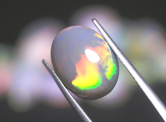 AAA Quality Natural Black Opal Cabochon, 5.00 CT Honeycomb Opal Loose Gemstone Making Jewelry