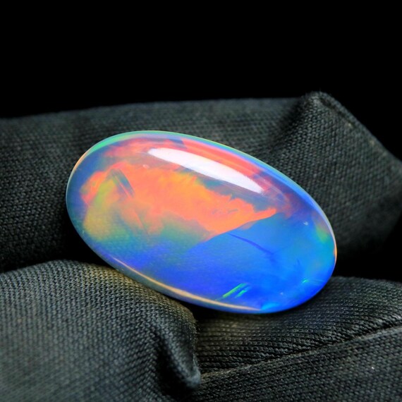 Ethiopian Welo Opal Cabochon: 8.85 Ct Galaxy Fire Gemstone