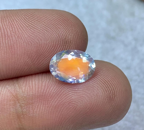 Madagascar Moonstone Gemstone, Natural Rainbow Moonstone Loose Stone, Healing Crystal Jewelry Making Supply