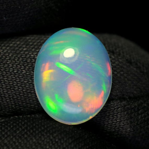 Ethiopian Welo Opal Cabochon: 1.80 CT Multi-Fire Gemstone, 10x8x4 MM