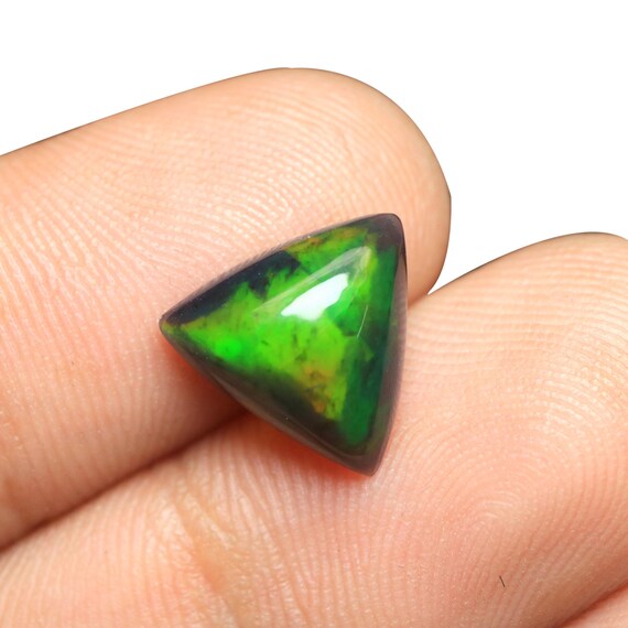 Ethiopian Welo Opal Cabochon, Trillion Shape, 2.10 CT Black Opal Gemstone