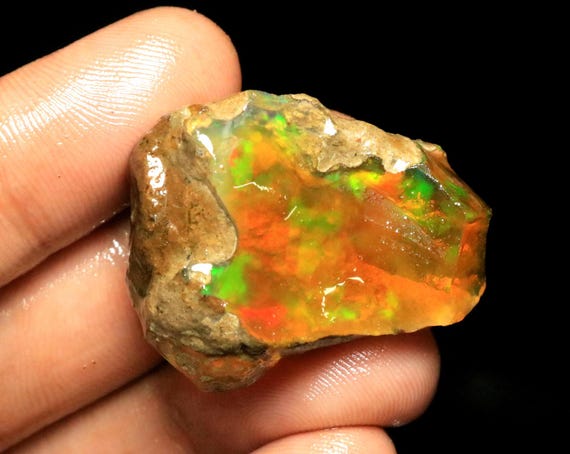 Natural Ethiopian Welo Fire Opal Rough, 58 Carat