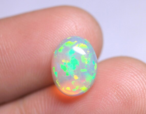 Natural Ethiopian Welo Opal Cabochon, 2.50 CT Oval Crystal Gemstone