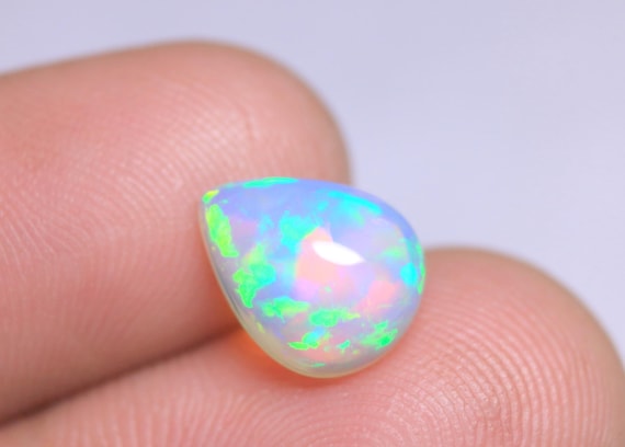 Ethiopian Welo Opal Cabochon: 2.10 CT Pear Shape Gemstone