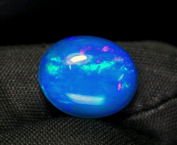 Natural Ethiopian Opal, Sky Blue Welo Gemstone, 2.30 CT Oval Cabochon