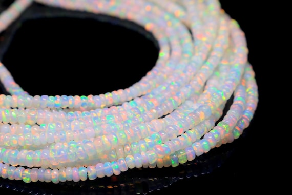 Multi Flashy Ethiopian Opal Beads: AAA Quality Welo Opal Rondelles