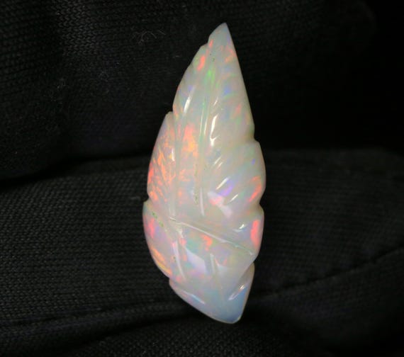 Ethiopian Welo Opal Leaf Carving, Multi Fire Gemstone (5.30 CT)