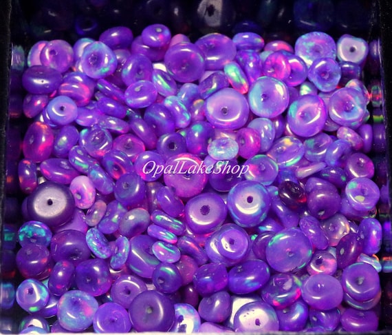 AAA Purple Ethiopian Opal Beads: 3-5mm Rondelle Gemstone Jewelry