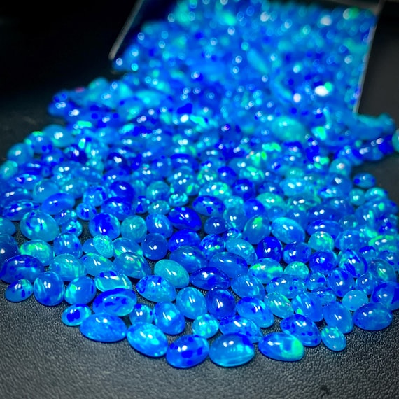 Wholesale Paraiba Ethiopian Opal Cabochon Lot, AAA+++ Quality Multi Fire Loose Gemstone, Jewelry Making