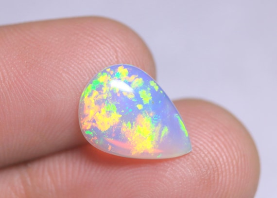 Rare Welo Pear Shape Opal, 1.90 CT Ethiopian Cabochon, Jewelry Making