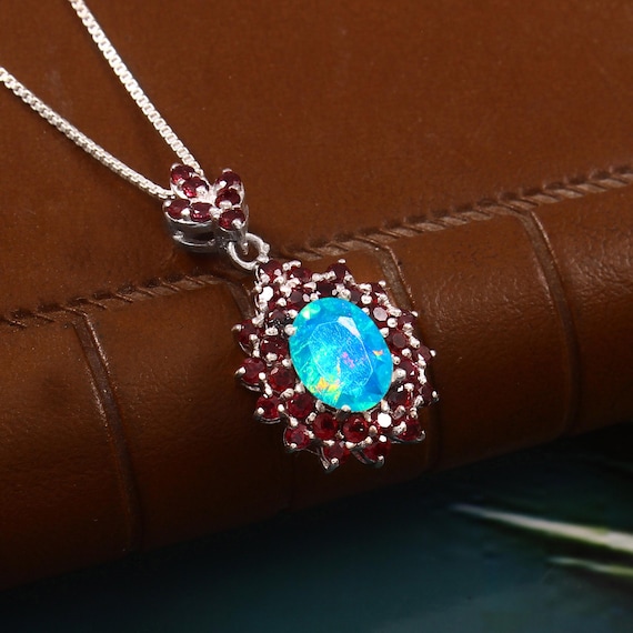 AAA Natural fire opal Pendant, oval opal, Fire Ethiopian opal handmade Pendant, Vintage fire opal Pendant, Women Ethiopian opal Pendant Gift