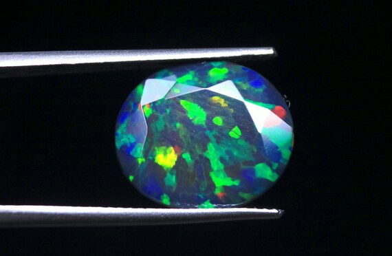 4.80 CT Unique Honeycomb Black Opal Cut Gemstone, Faceted Welo Opal Stone, October Birthstone